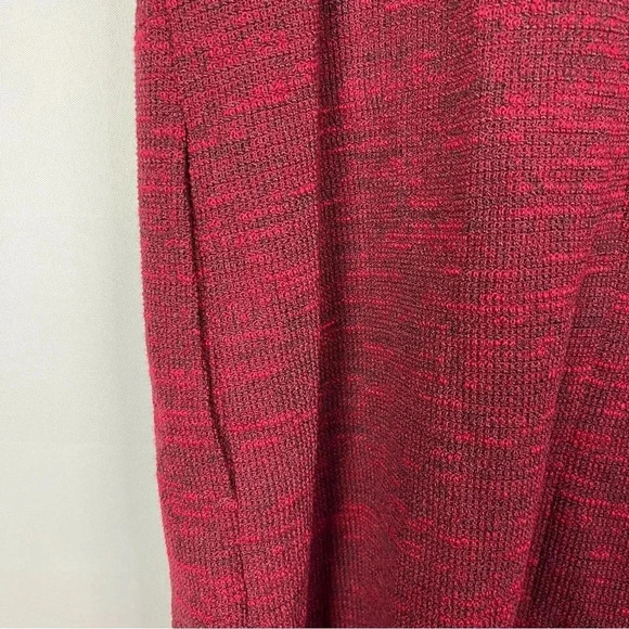 Ann Taylor LOFT Red & Black Space Knit Short Sleeve Shift Mini Dress 4 - Picture 6 of 6
